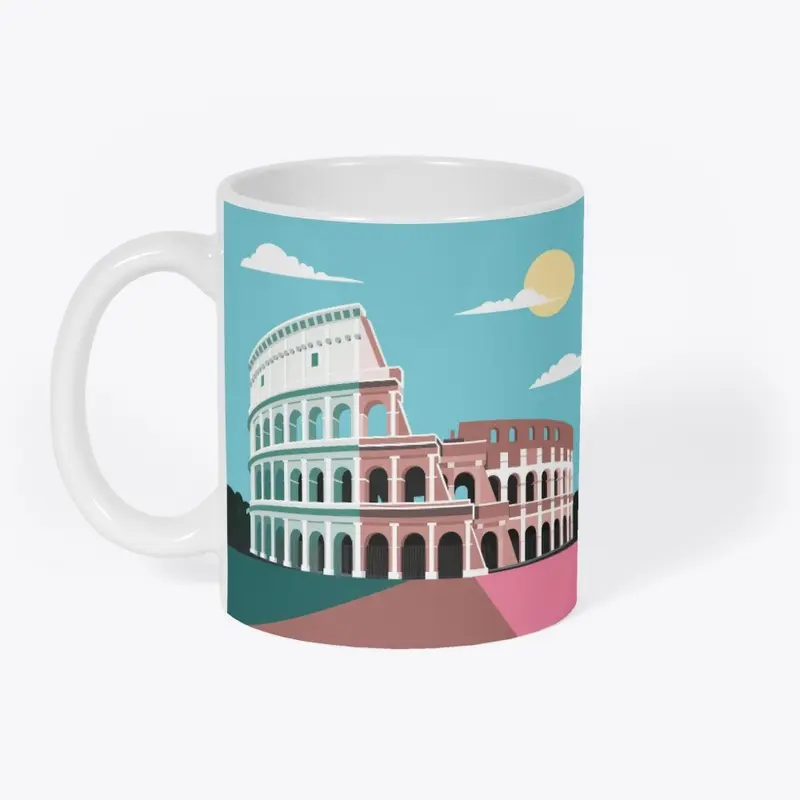 Colosseum Rome Flat Design